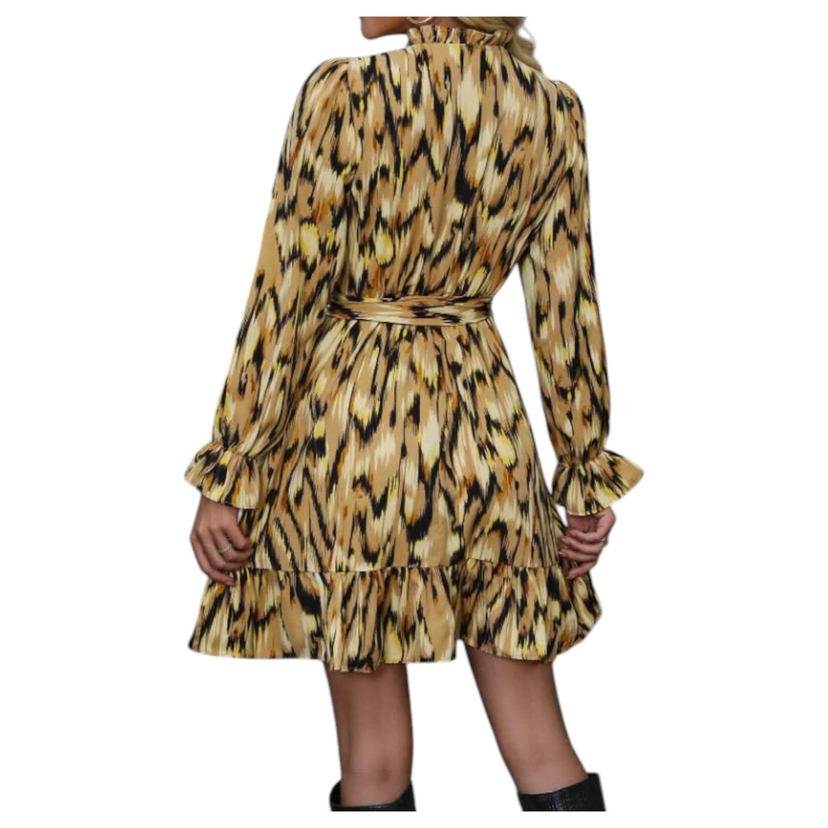 MISS KELLY MISS KELLY LONG SLEEVE TIE WAIST DRESS SD5052