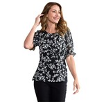 PERSEPTION PERSEPTION RUFFLE SHORT SLEEVE SIDE TWIST TOP TP-MS-1463