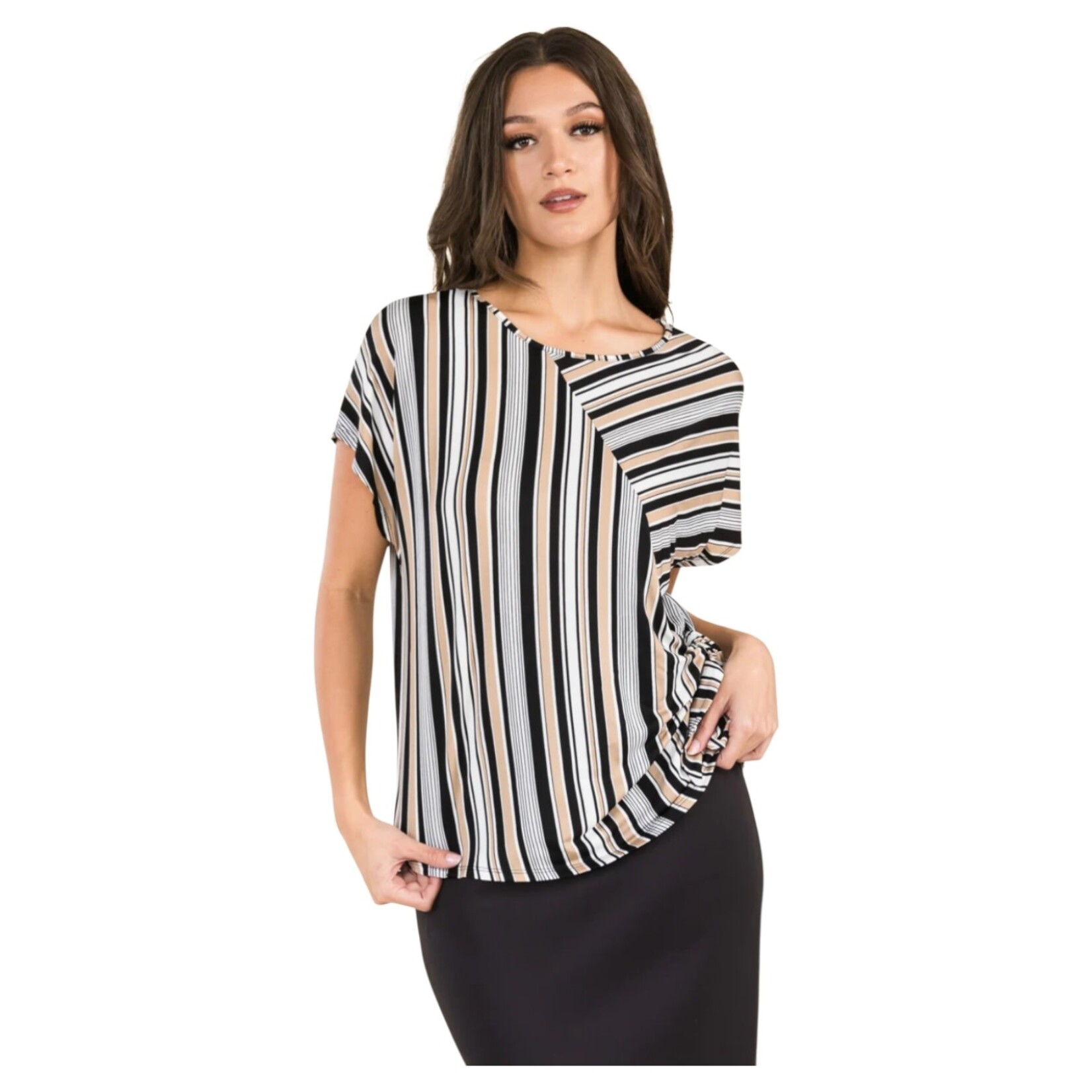 PERSEPTION PERSEPTION SIDE TIE SHORT SLEEVE TOP TP-MS-1721