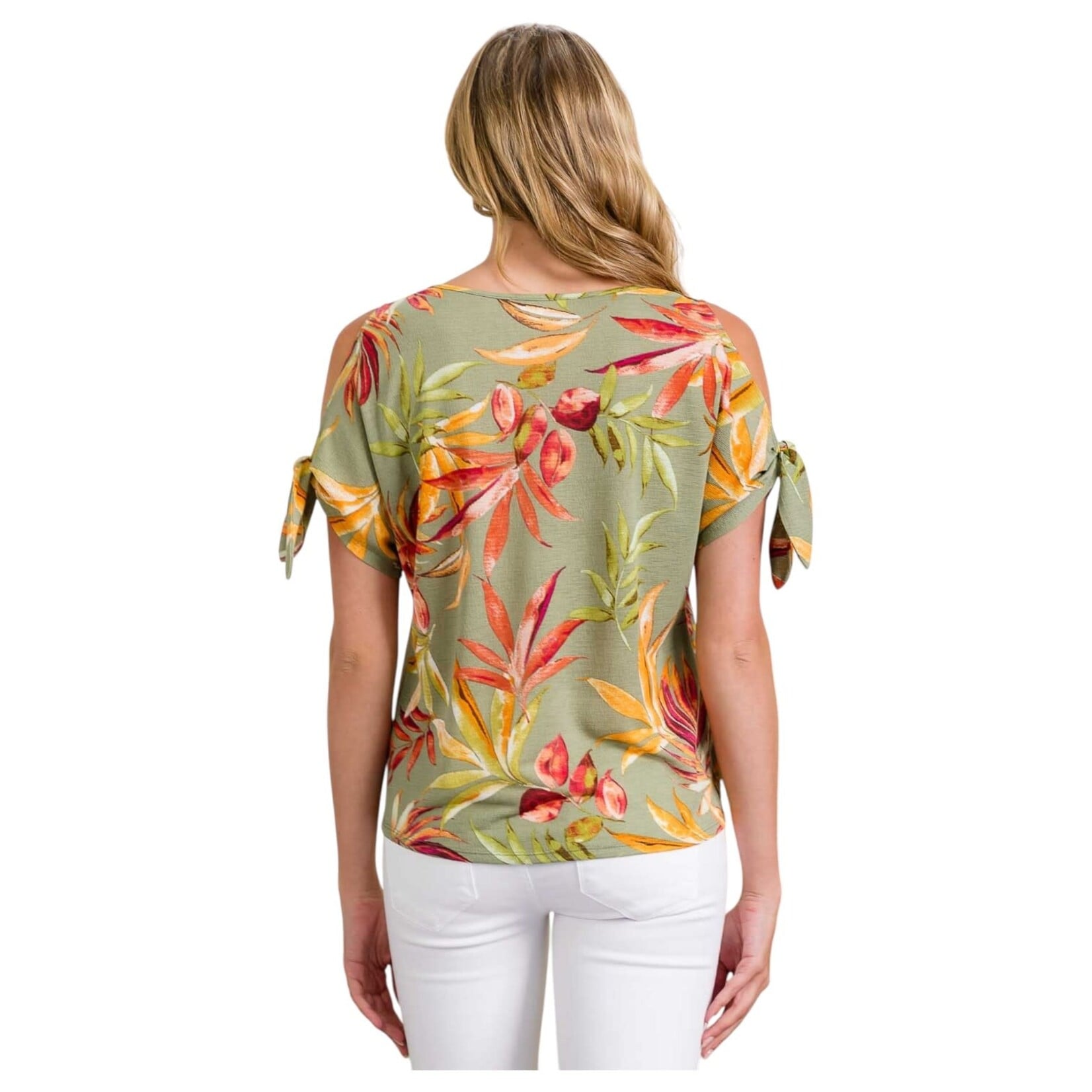 PERSEPTION PERSEPTION COLD SHOULDER SHORT SLEEVE TOP TP-MS-2131