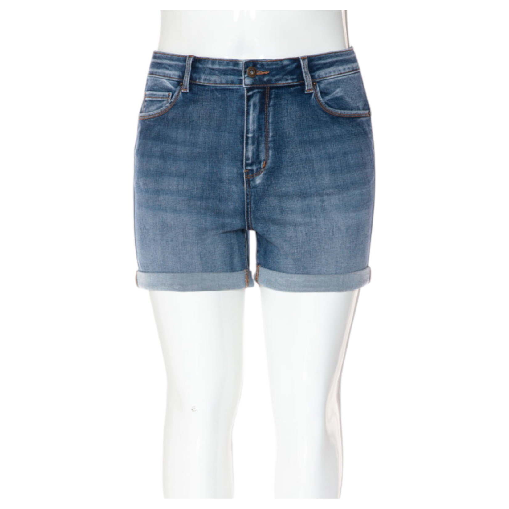WAX JEANS WAX PLUS POTASSIUM WASH PUSH-UP BASIC ROLLED CUFF SHORTS 90387XL