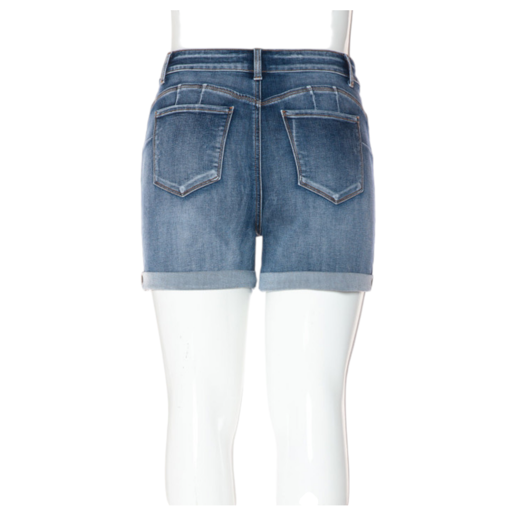 WAX JEANS WAX PLUS POTASSIUM WASH PUSH-UP BASIC ROLLED CUFF SHORTS 90387XL