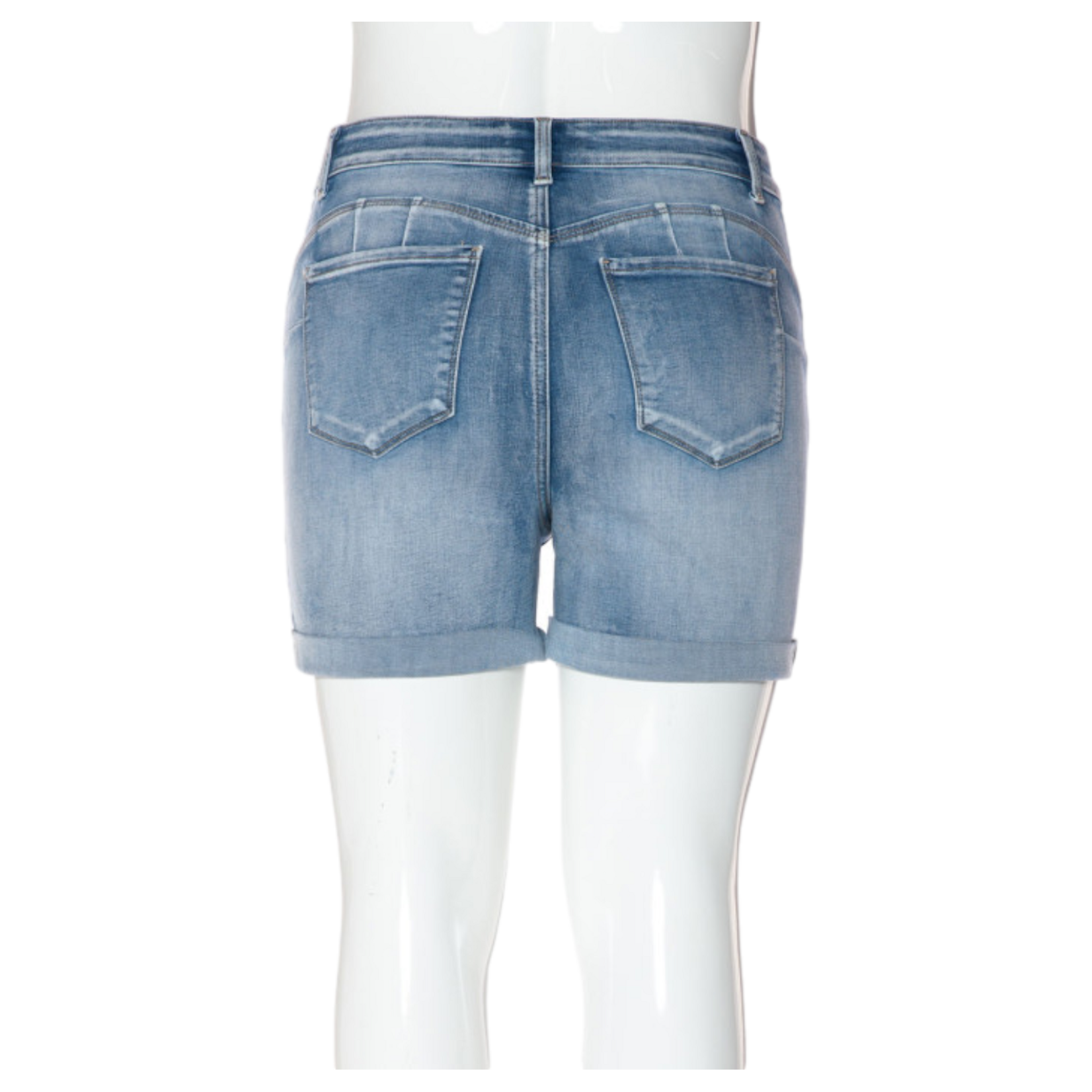 WAX JEANS WAX PLUS POTASSIUM WASH PUSH-UP BASIC ROLLED CUFF SHORTS 90387XL