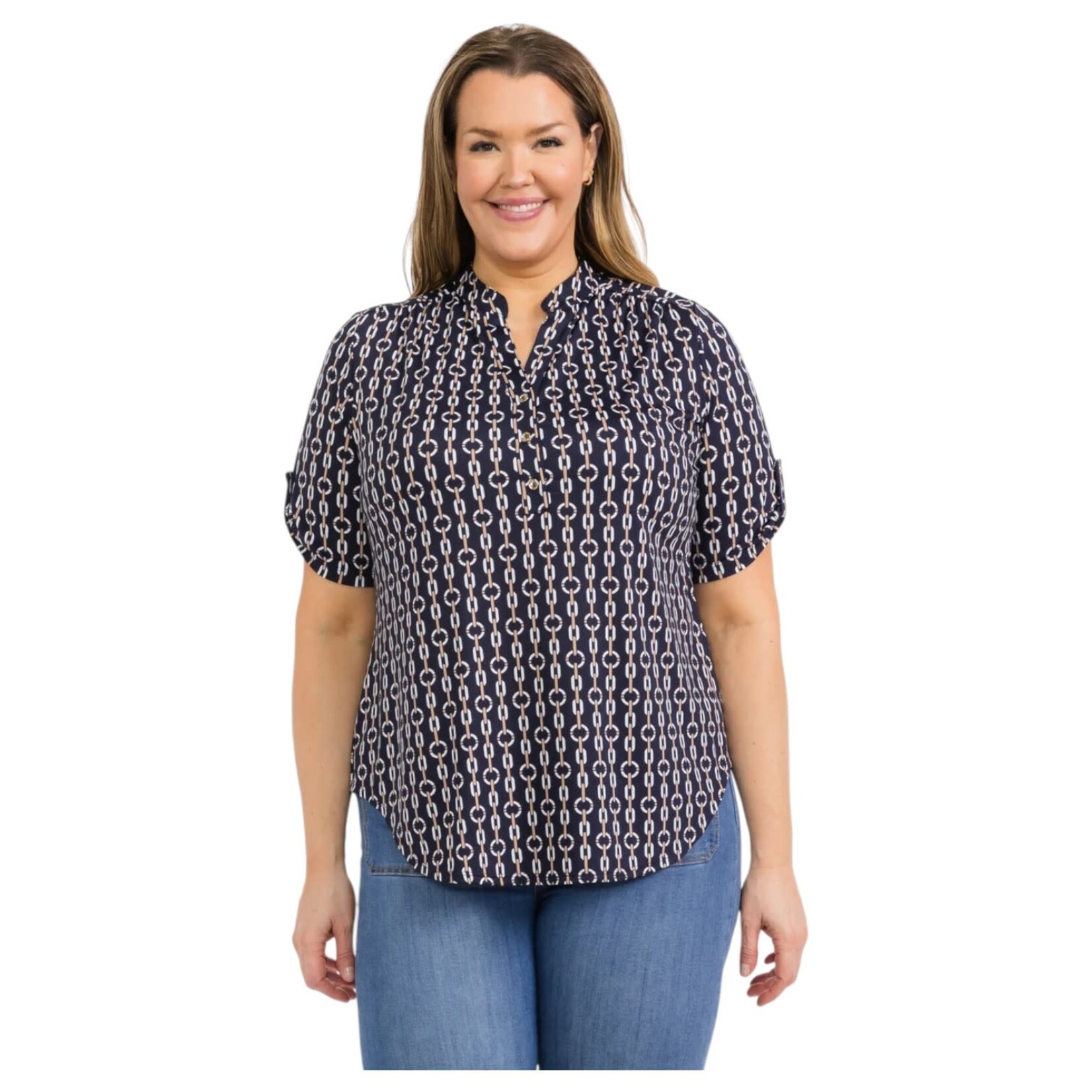 PERSEPTION PERSEPTION PLUS 3 BUTTON SHORT SLEEVE TOP TP-WM-218