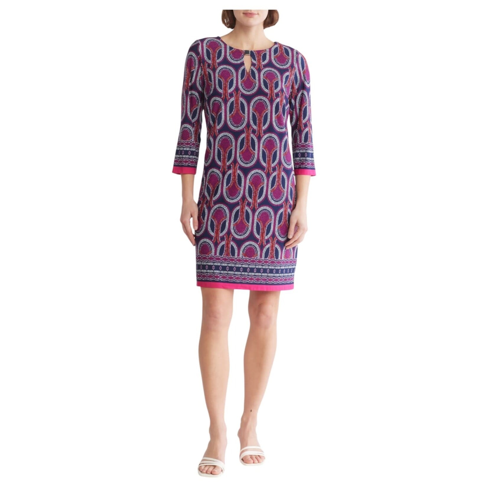 SANDRA DARREN SANDRA DARREN KEYHOLE 3/4 SLEEVE DRESS 77973