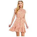 SOLUTION SOLUTION FRILL TRIM CAP SLEEVE SHORT DRESS S-25501