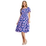 SOLUTION SOLUTION FLORAL OFF SHOULDER MIDI DRESS S-26246