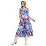 SOLUTION SOLUTION FLOWER PRINT SLEEVELESS DRESS S-26462