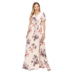 ONE THE LAND ONE THE LAND FLORAL CAP SLEEVE MAXI DRESS OL24A038