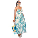 ONE THE LAND ONE THE LAND FLORAL CAMI TIERED MAXI DRESS OL24A243-1