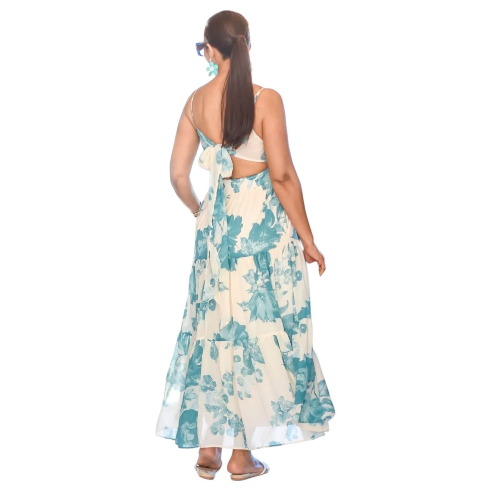 ONE THE LAND ONE THE LAND FLORAL CAMI TIERED MAXI DRESS OL24A243-1