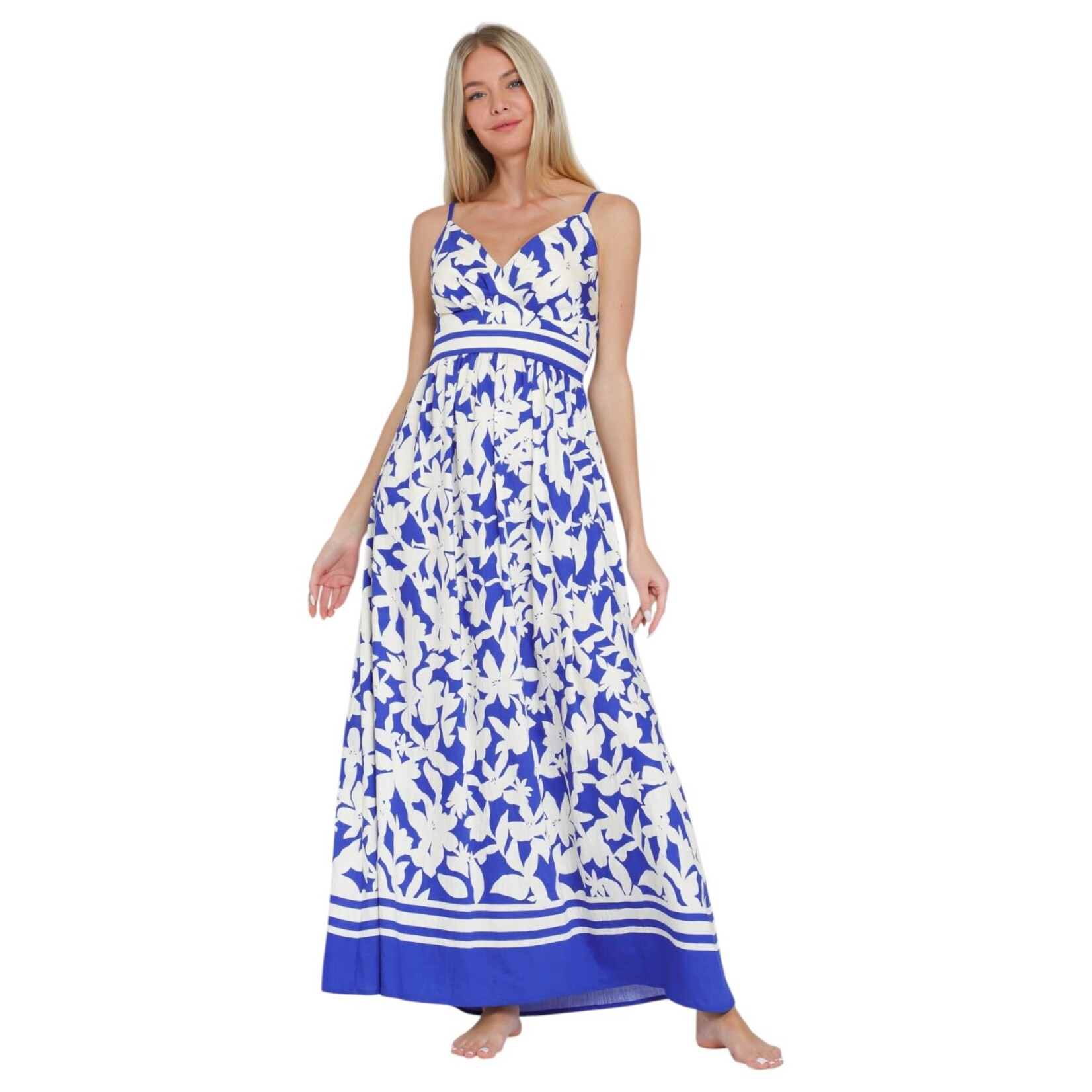 AAKAA AAKAA CAMI SMOCKED BACK MAXI DRESS DA31782K