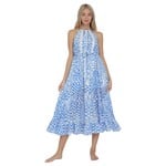 AAKAA AAKAA LACE TRIM HALTER MIDI DRESS DA31440K