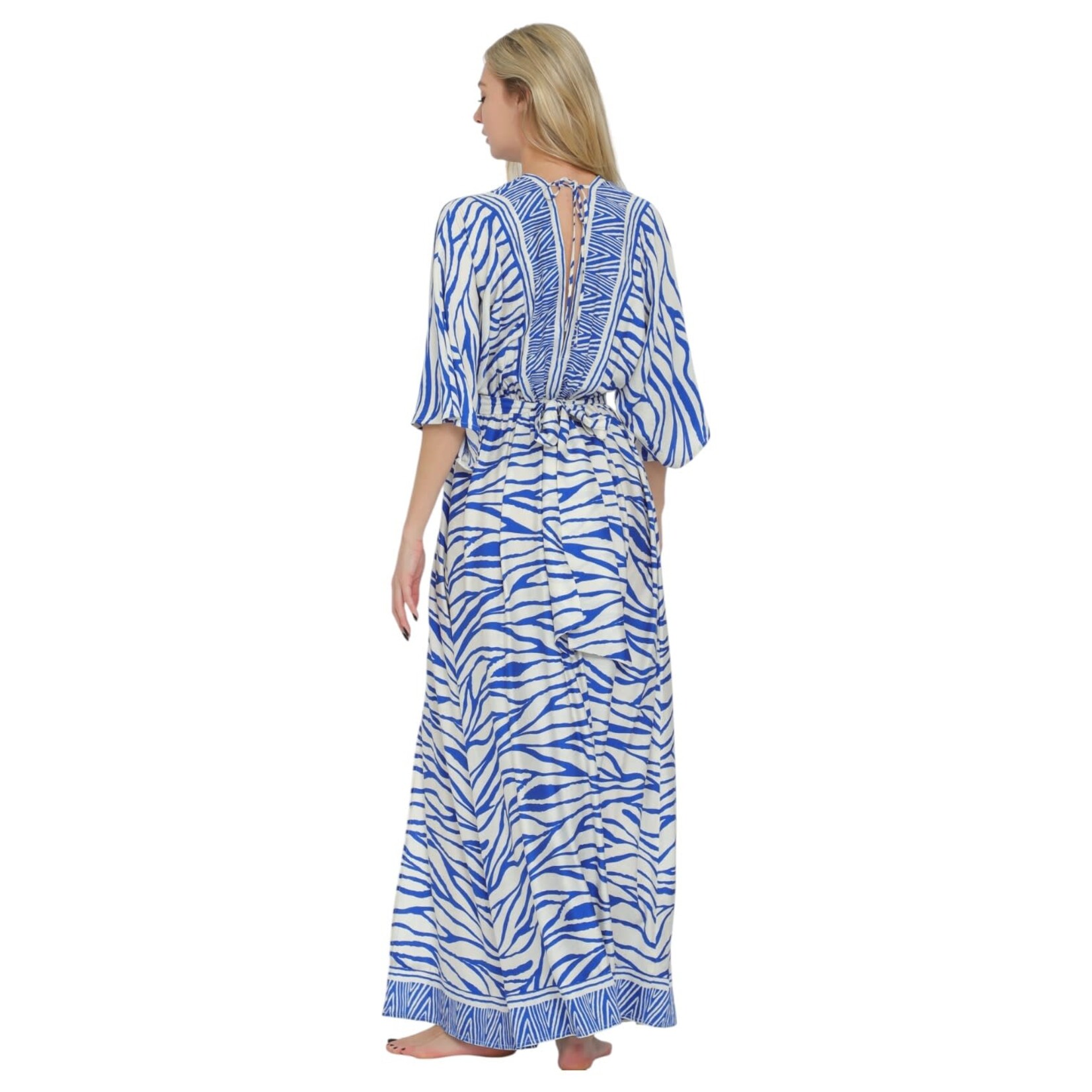 AAKAA AAKAA KIMONO SLEEVE ELASTIC WAIST MAXI DRESS DA31982H