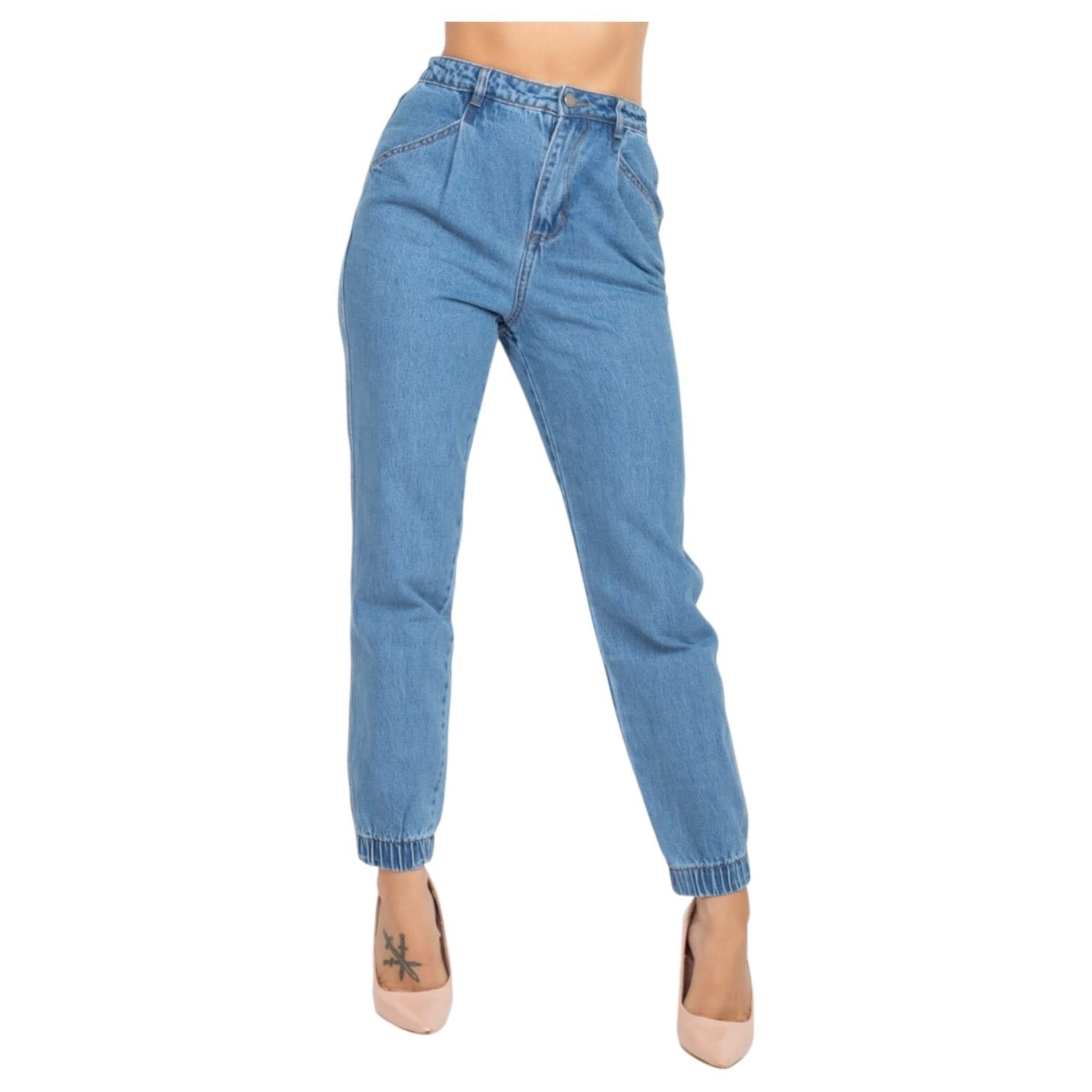 IRIS IRIS ELASTIC CUFF HIGH WAIST JEAN DBP0748