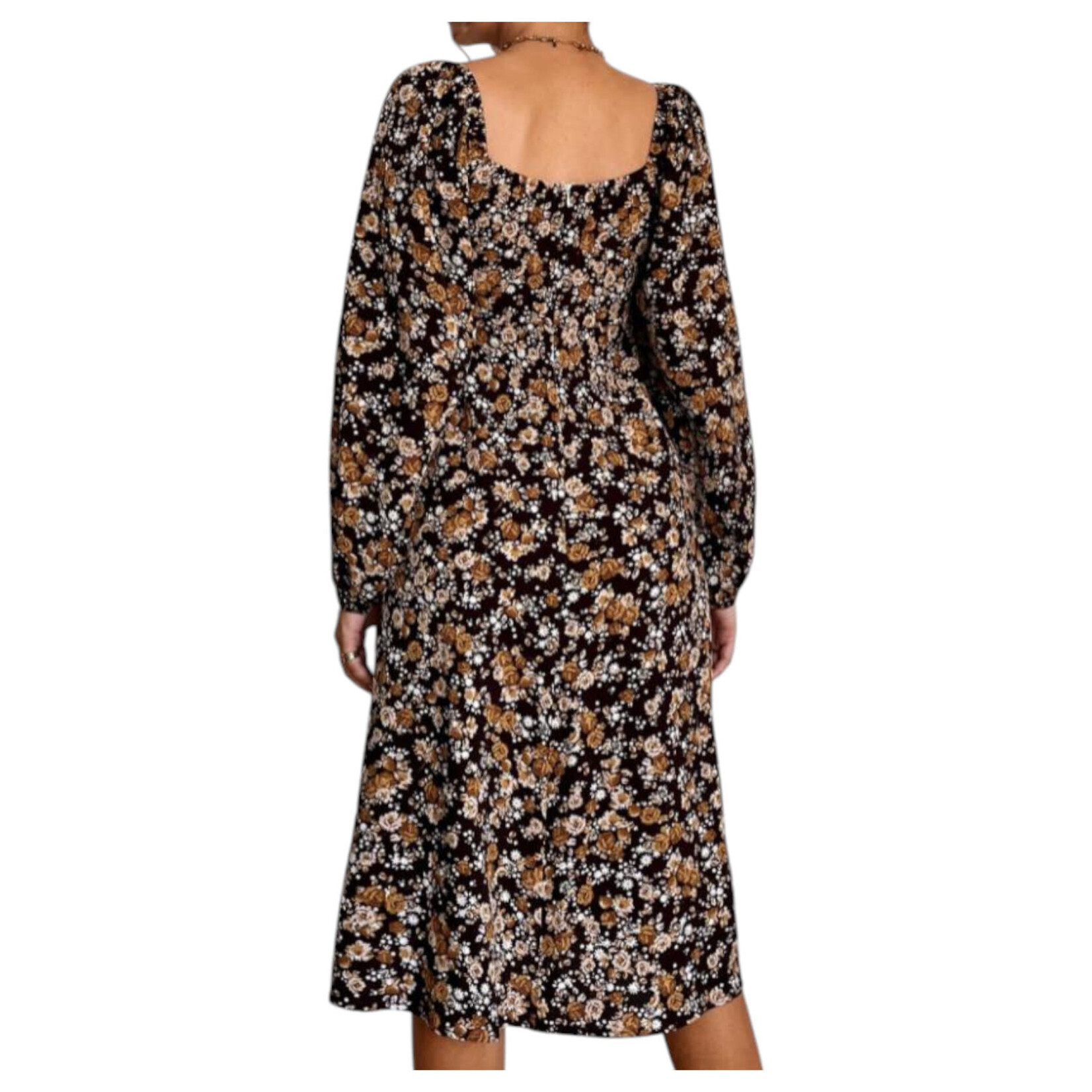 MISS KELLY MISS KELLY FLORAL LONG SLEEVE MIDI DRESS SD3920