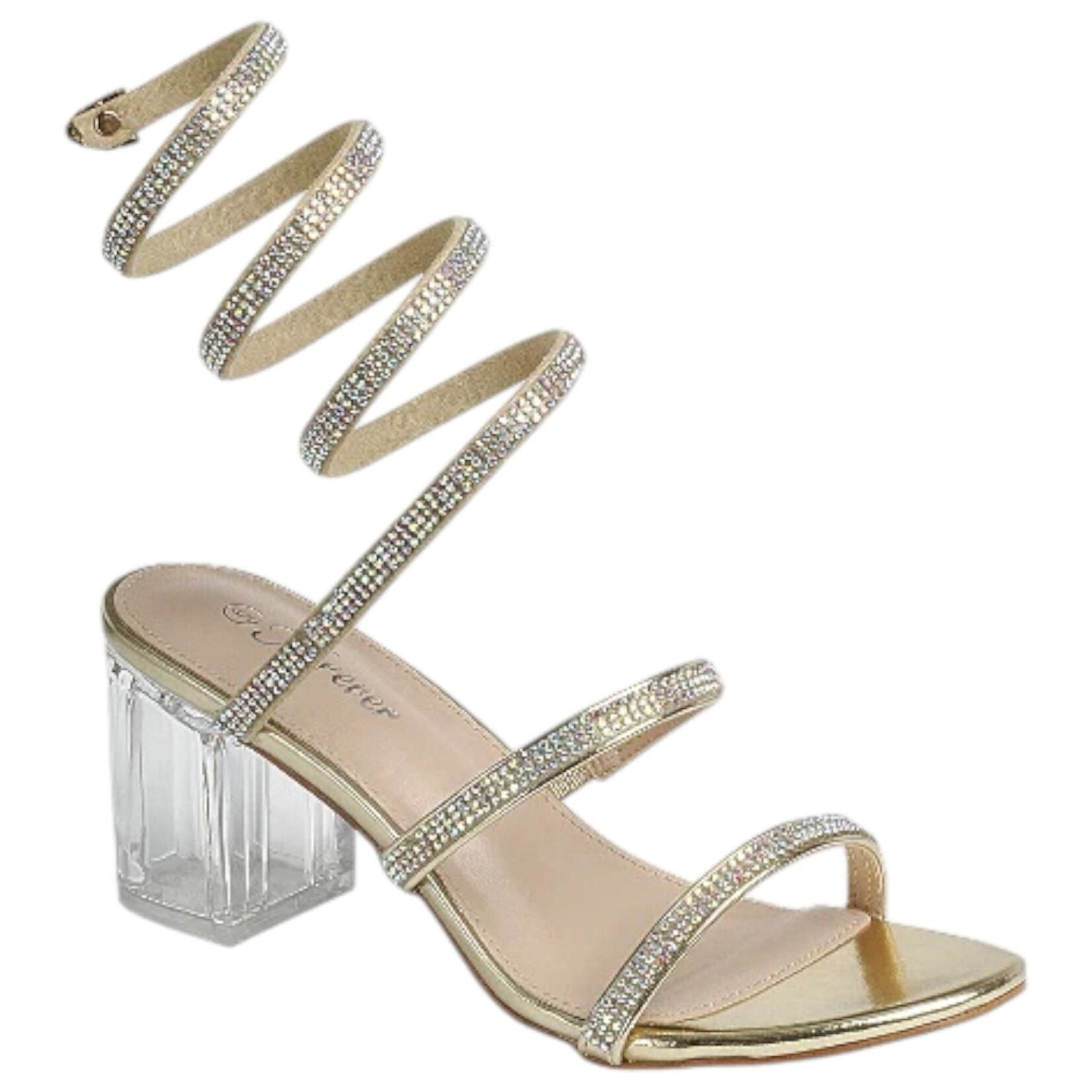 FOREVER FOREVER RHINESTONE SPRING WRAP CLEAR HEEL NOTARY-60
