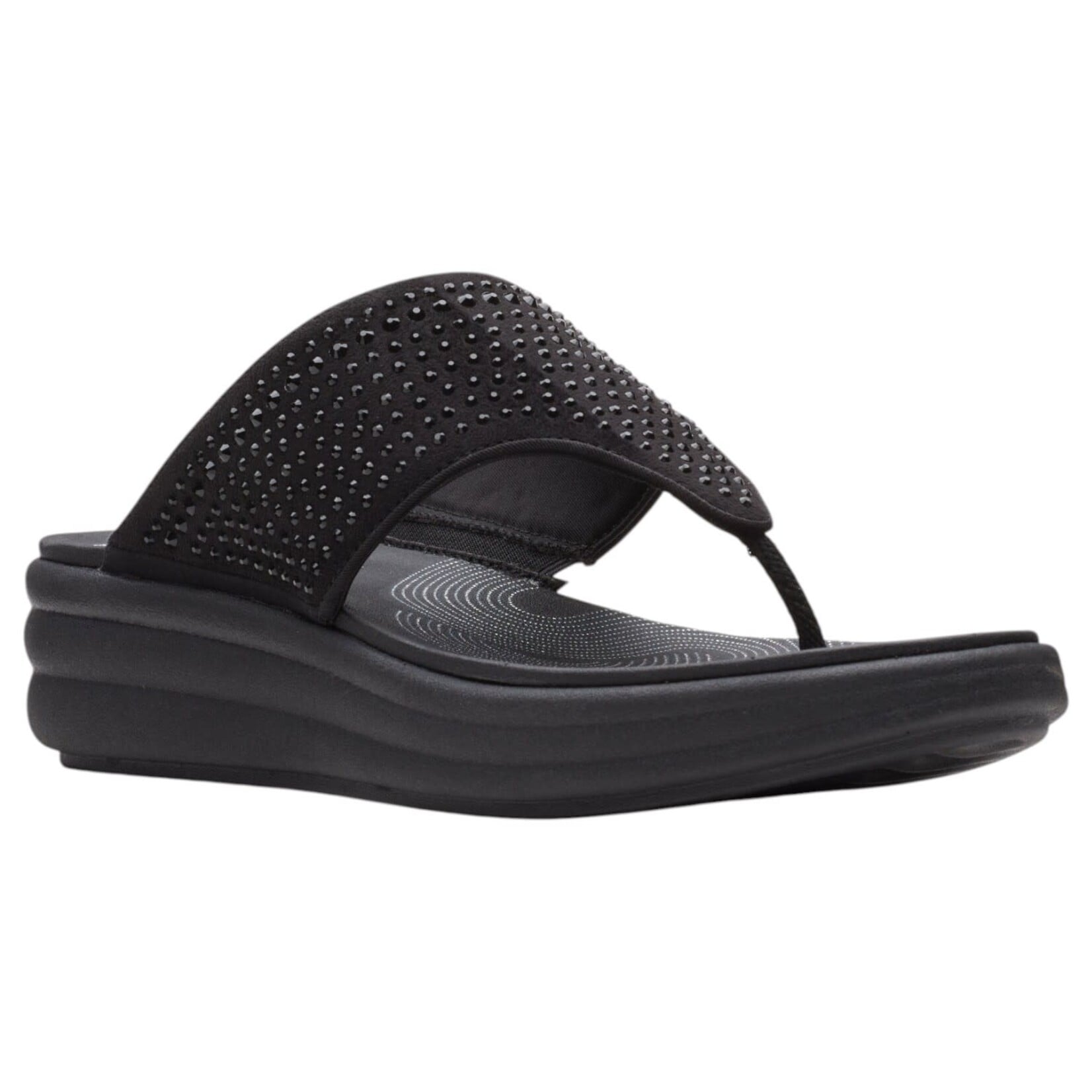 CLARKS CLARKS WIDE RHINESTONE BAND THONG SLIPPER DRIFT JAUNT 26166845