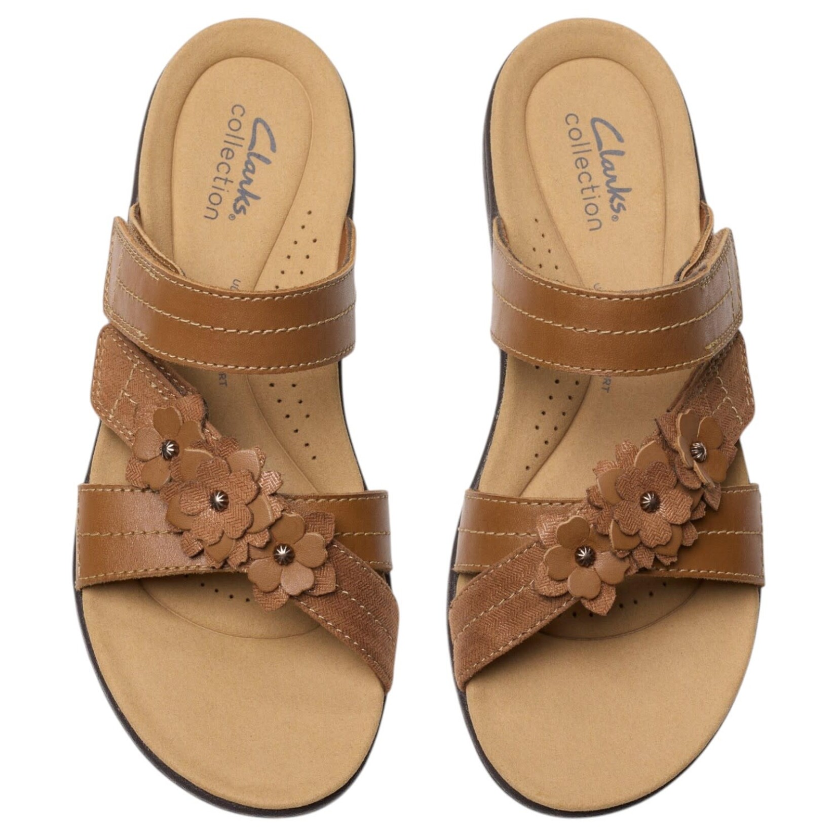 CLARKS CLARKS FLOWER DETAIL VELCRO SLIPPER LAURIEANN ROSE 26183577