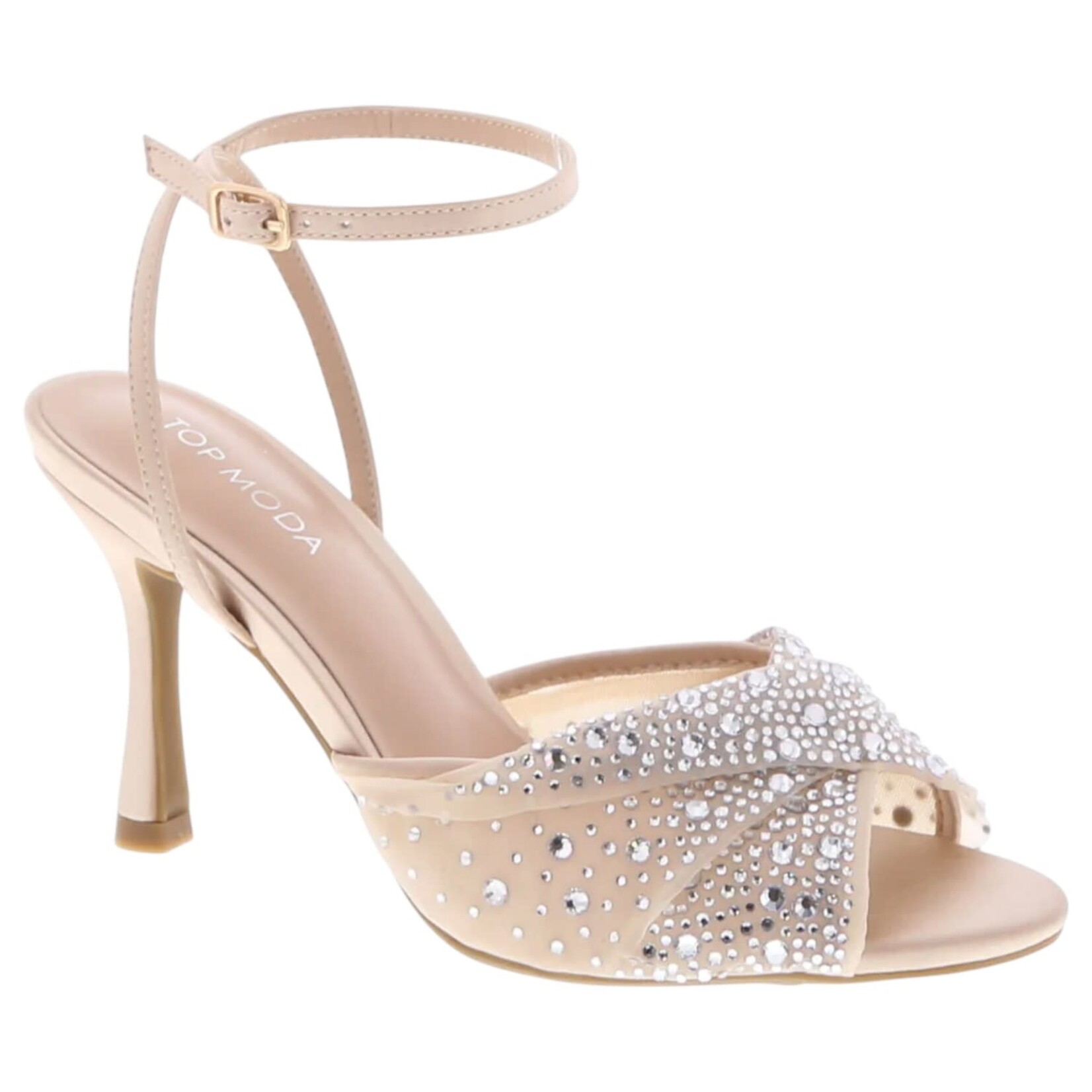 TOP MODA TOP MODA RHINESTONE BAND ANKLE STRAP 3" HEEL MARILYN-25
