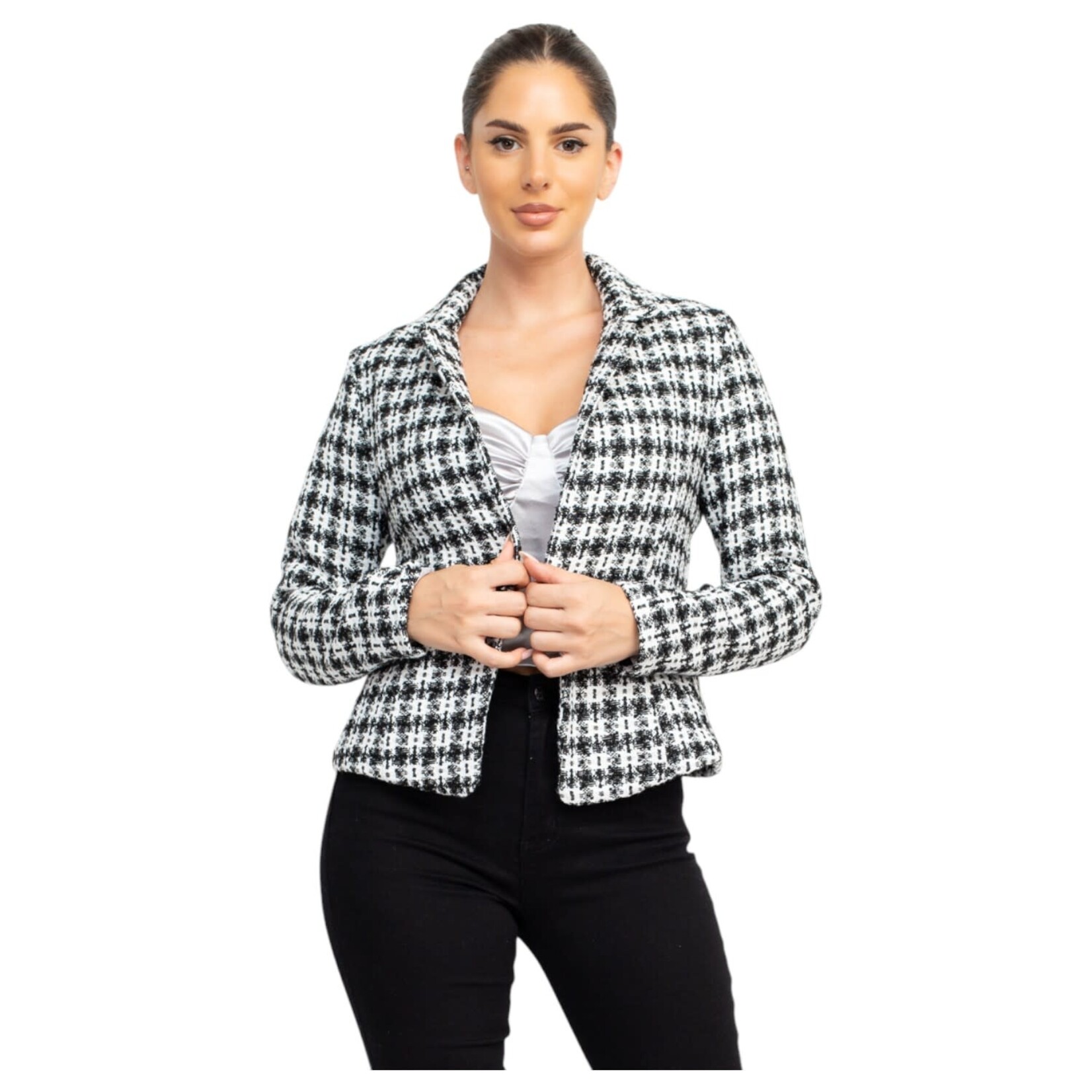 IRIS IRIS TWEED PLAID BUTTONED JACKET HMJ21056