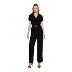 IRIS IRIS NOTCH COLLAR WRAP BELTED JUMPSUIT BP08058A