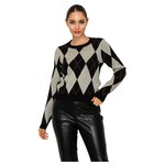 IRIS IRIS ARGYLE PATTERN LONG SLEEVE SWEATER HMSW50680