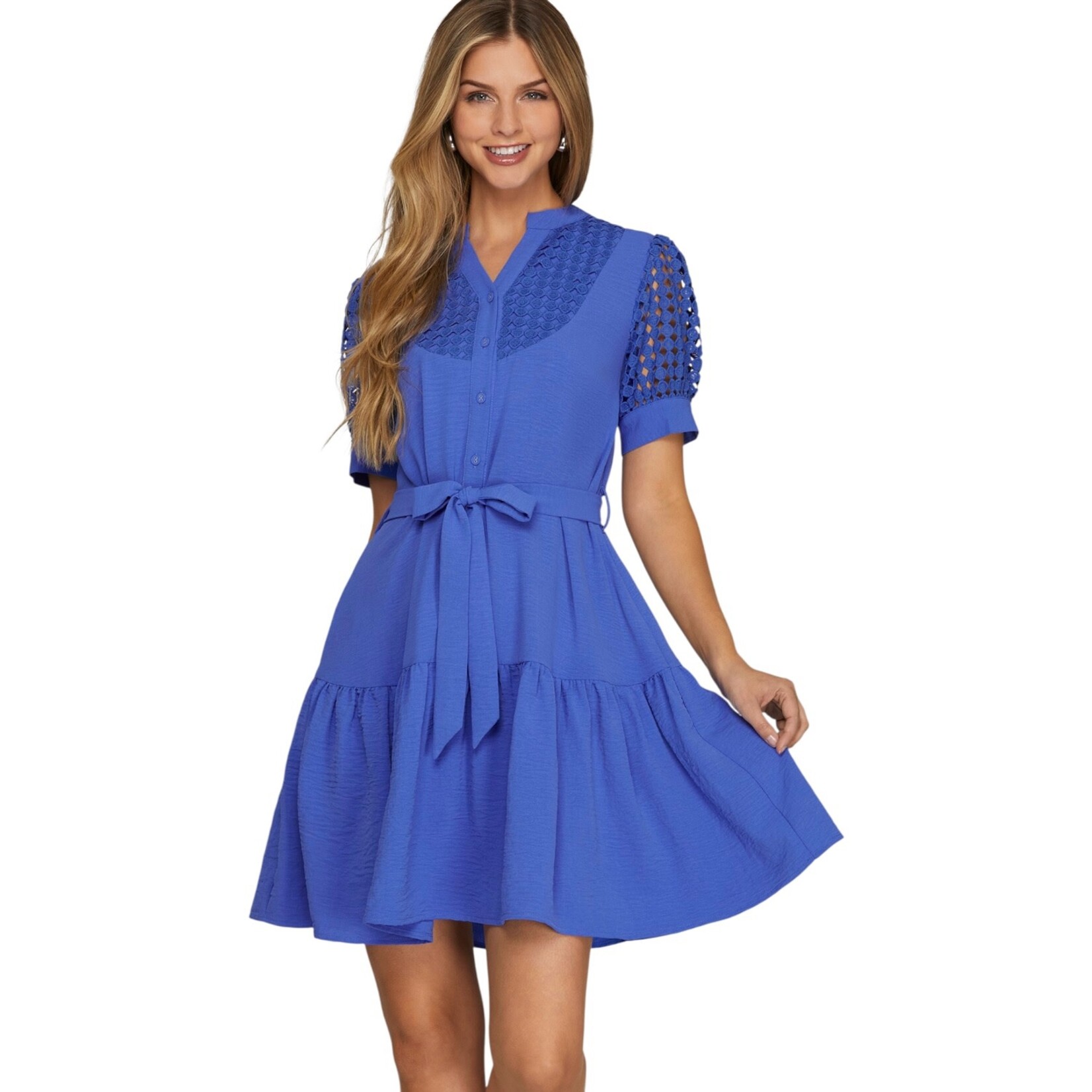 SHE & SKY SHE & SKY SHORT SLEEVE KNEE LENGTH DRESS SY8551