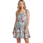 SHE & SKY SHE & SKY BOW SHOULDER WASHED FLORAL PRINT TIERED DRESS SY6948
