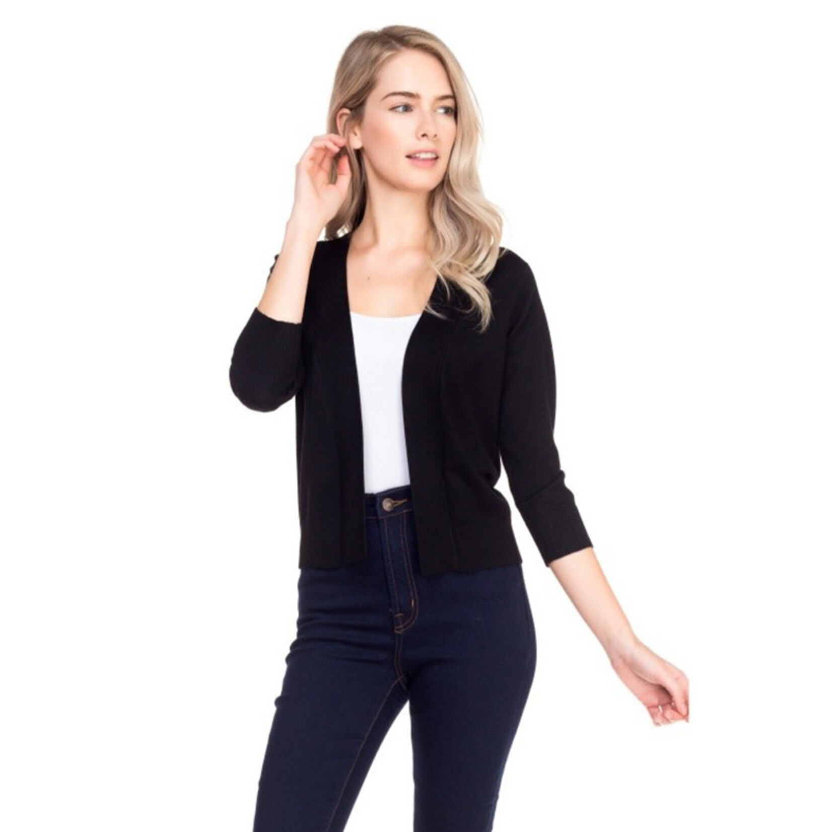 CIELO CIELO 3/4 SLEEVE CROP BOLERO SW620