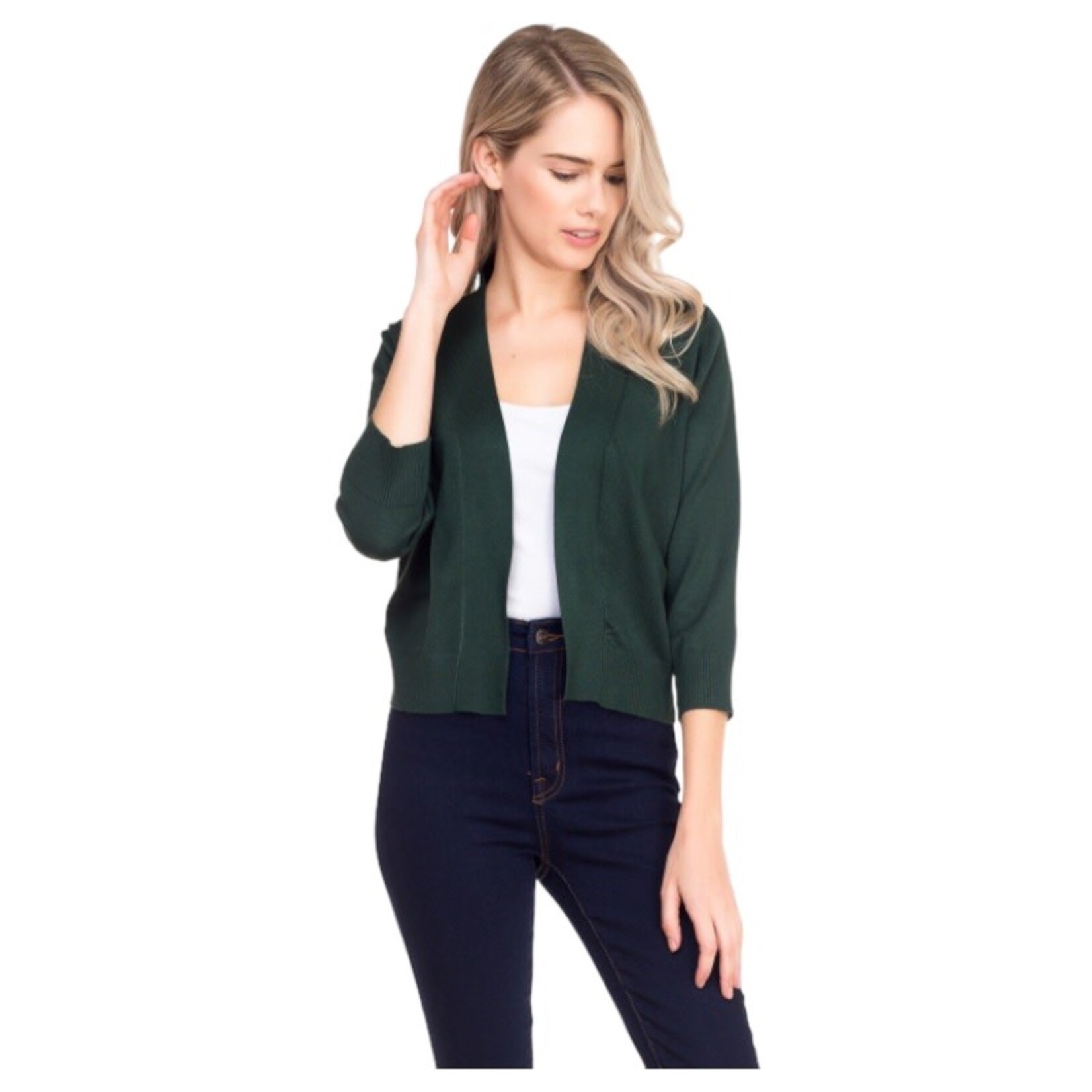 CIELO CIELO 3/4 SLEEVE CROP BOLERO SW620