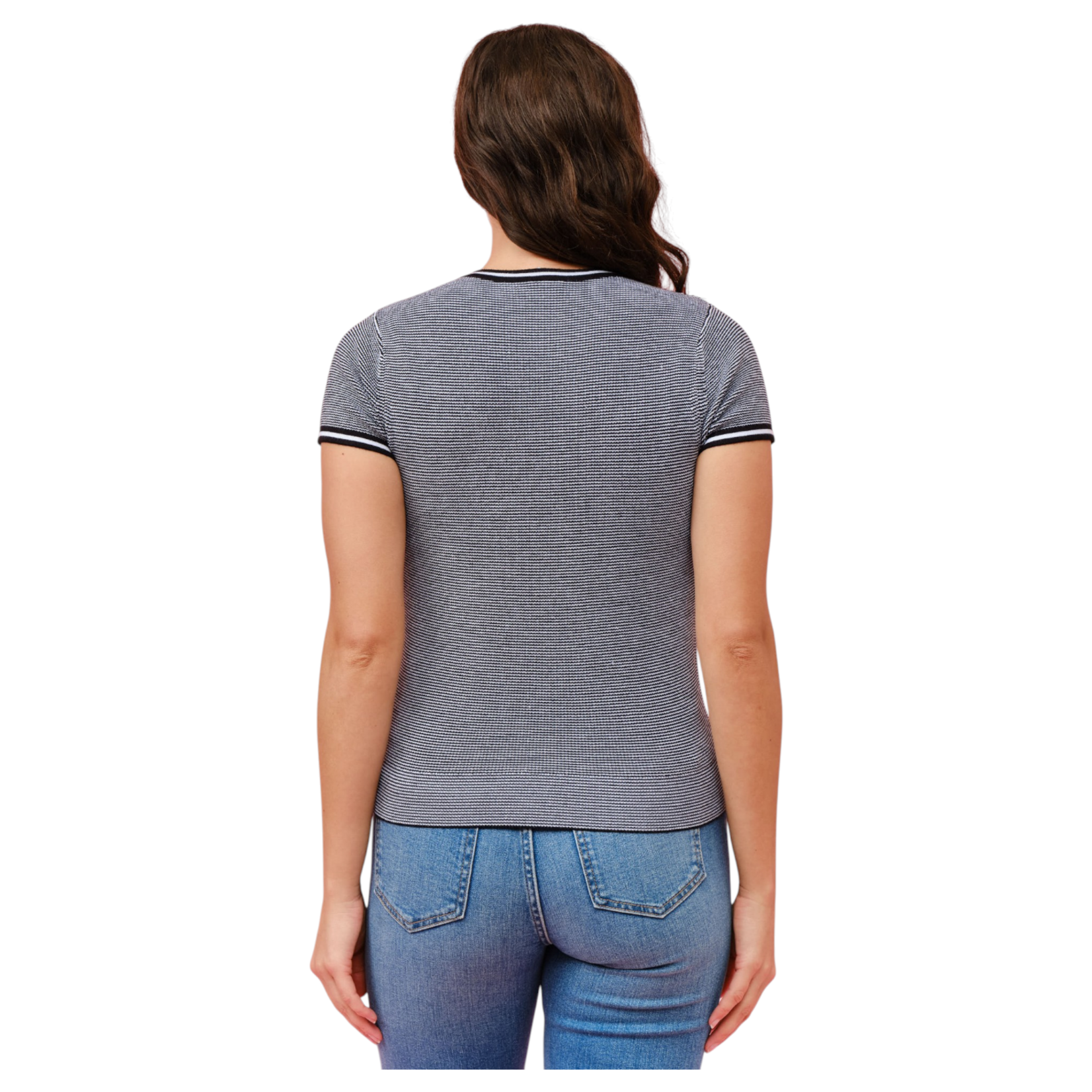 CIELO CIELO EXTRA STRETCHY SHORT SLEEVE PULL OVER SWEATER SW416