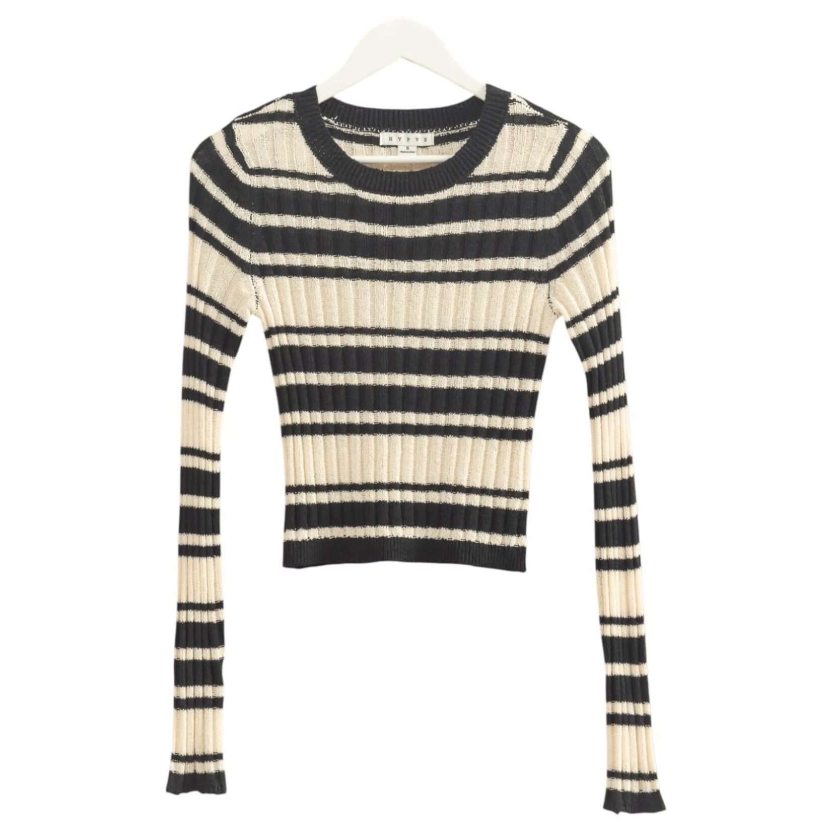 HYFVE HYFVE HORIZONTAL STRIPE ROUND NECK SWEATER HF25E811