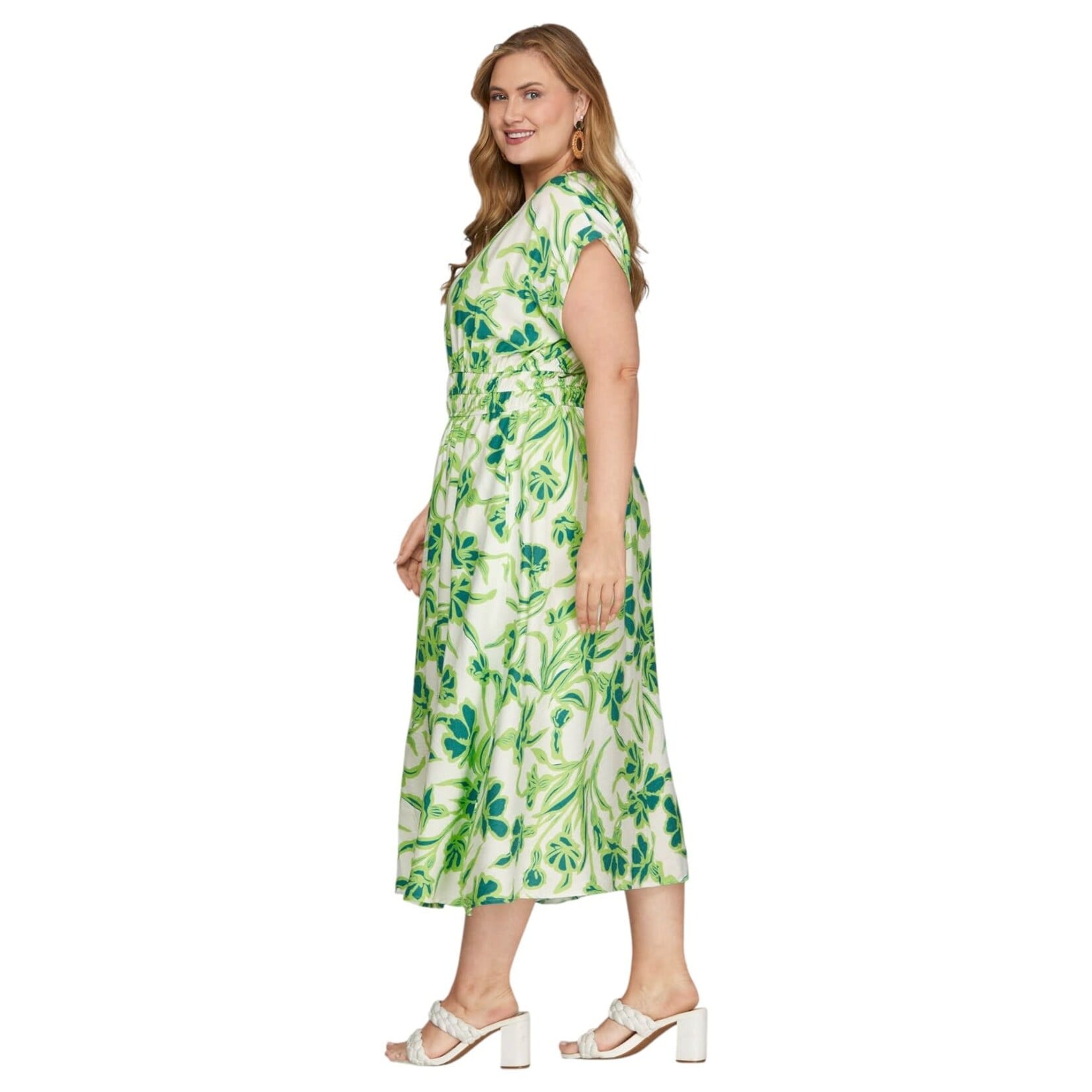 SHE & SKY SHE & SKY PLUS  DROP SHOULDER MAXI DRESS PSY8874