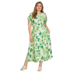 SHE & SKY SHE & SKY PLUS  DROP SHOULDER MAXI DRESS PSY8874