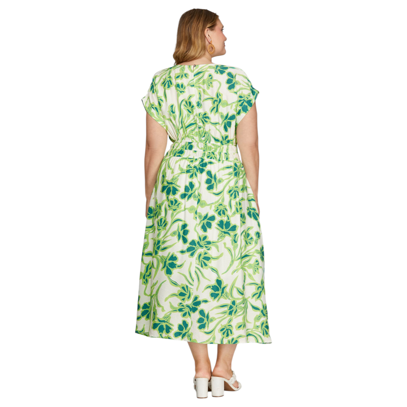 SHE & SKY SHE & SKY PLUS  DROP SHOULDER MAXI DRESS PSY8874