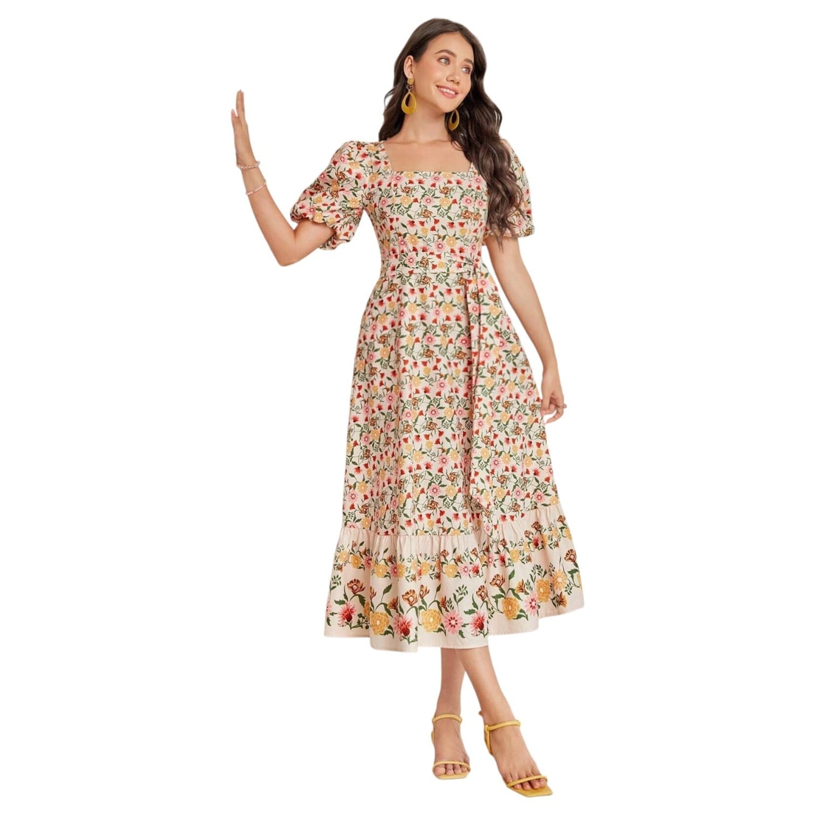 MISS KELLY MISS KELLY PUFFY SLEEVE MAXI DRESS SD5349