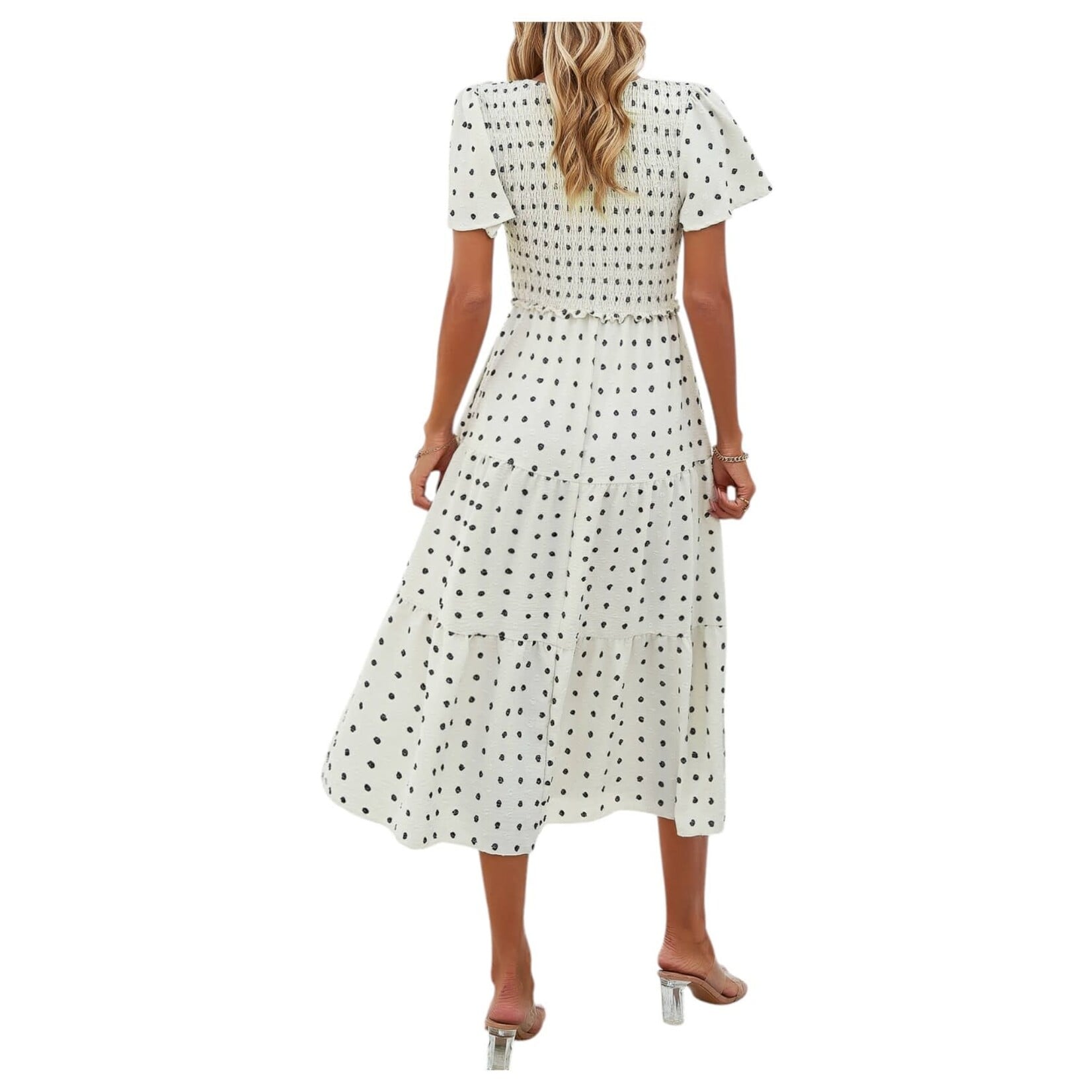 MISS KELLY MISS KELLY SHORT SLEEVE POLKA DOT DRESS SD5561