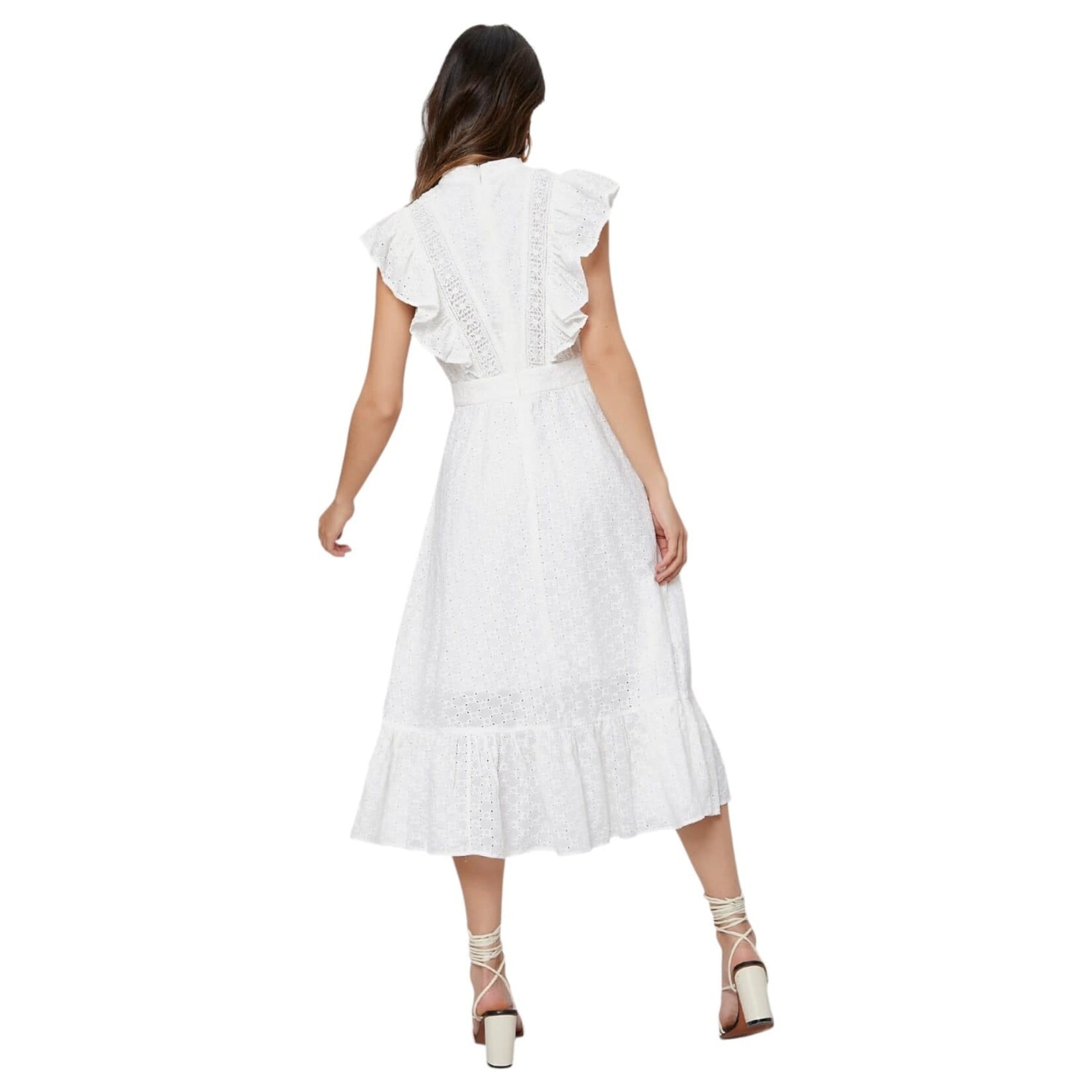 MISS KELLY MISS KELLY EYELET RUFFLE SLEEVE DRESS SD5252