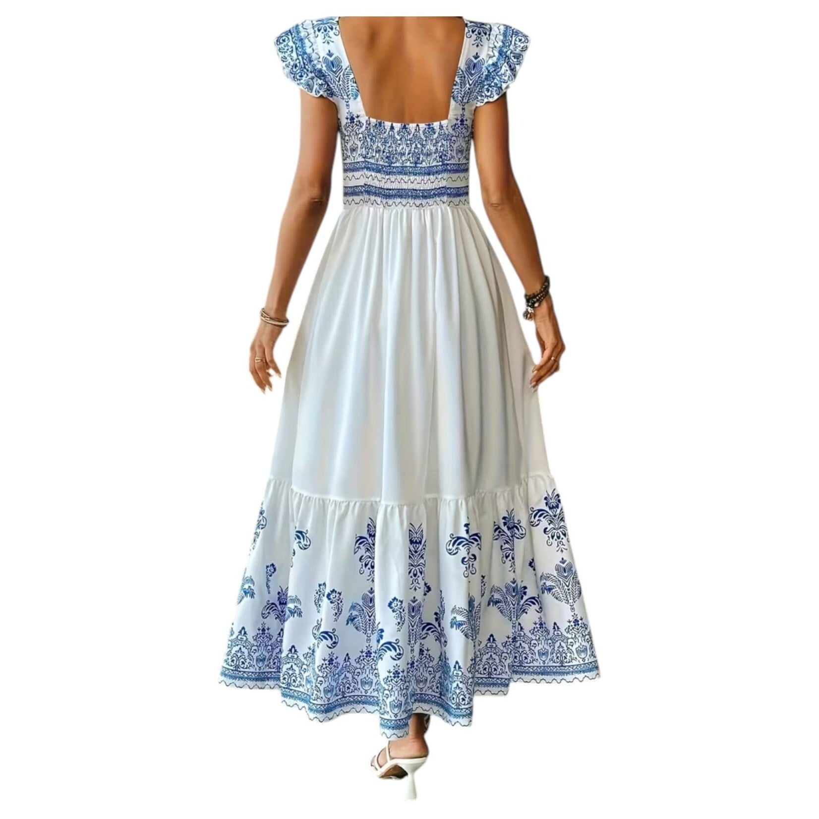 MISS KELLY MISS KELLY RUFFLE CAP SLEEVE MAXI DRESS SD5719