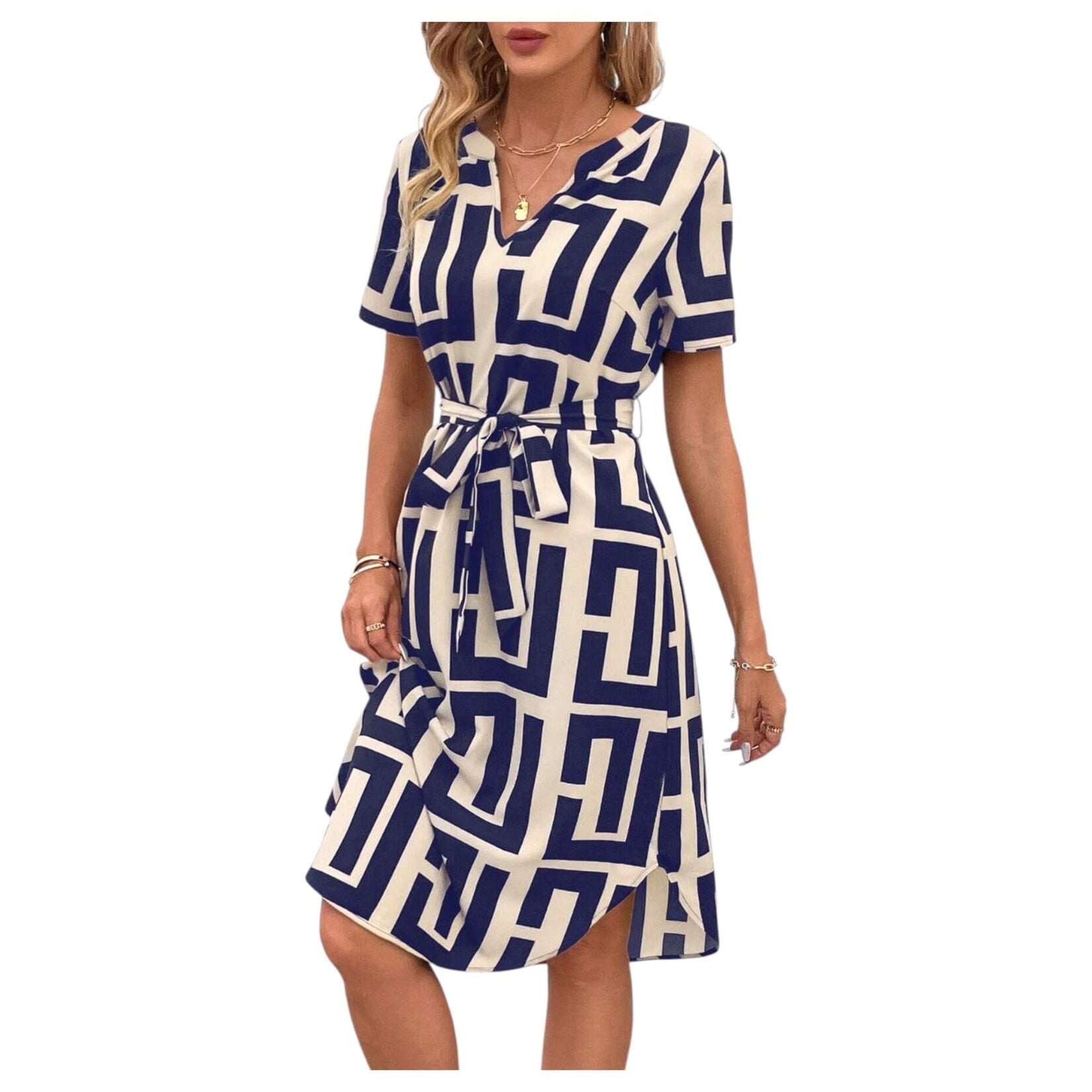 MISS KELLY MISS KELLY SHORT SLEEVE KNEE LENGTH DRESS SD5637