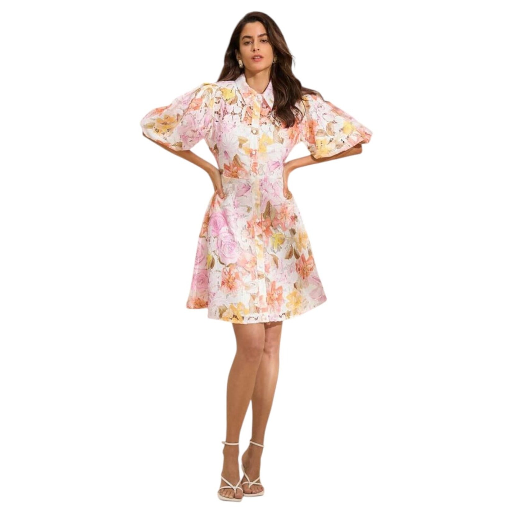 MISS KELLY MISS KELLY SHORT SLEEVE FLORAL MINI DRESS SD5567