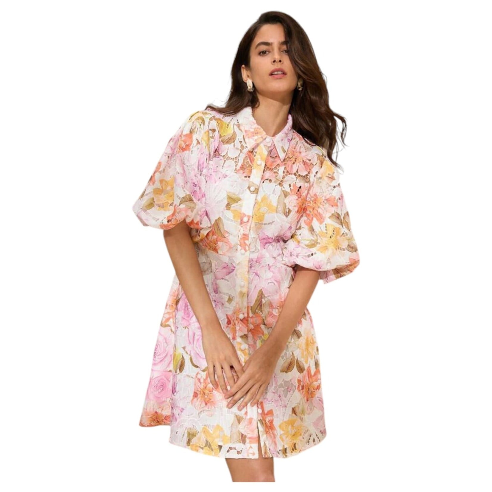 MISS KELLY MISS KELLY SHORT SLEEVE FLORAL MINI DRESS SD5567