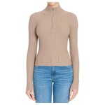 AMBIANCE APPAREL AMBIANCE RIBBED MOCK NECK HALF ZIP-UP SWEATER 75763