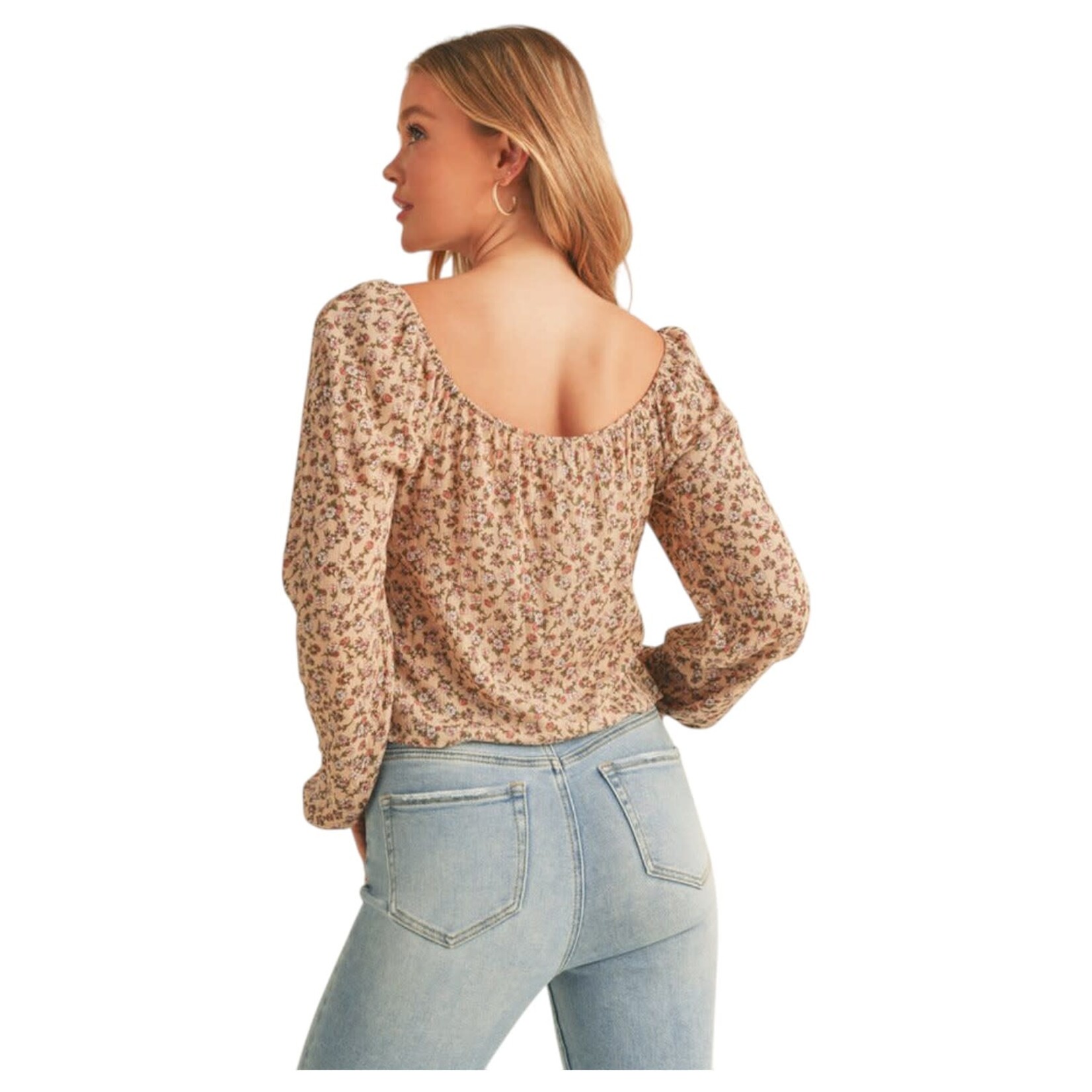AMBIANCE APPAREL AMBIANCE LONG SLEEVE FLORAL TOP 74707-1