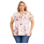 PERSEPTION PERSEPTION PLUS TIE NECK SHORT SLEEVE PLEAT FLUTTER BLOUSE TP-WM-2101