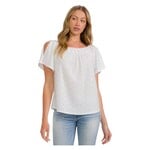 PERSEPTION PERSEPTION EYELET SLIT COLD SHOULDER TOP TP-MS-2066