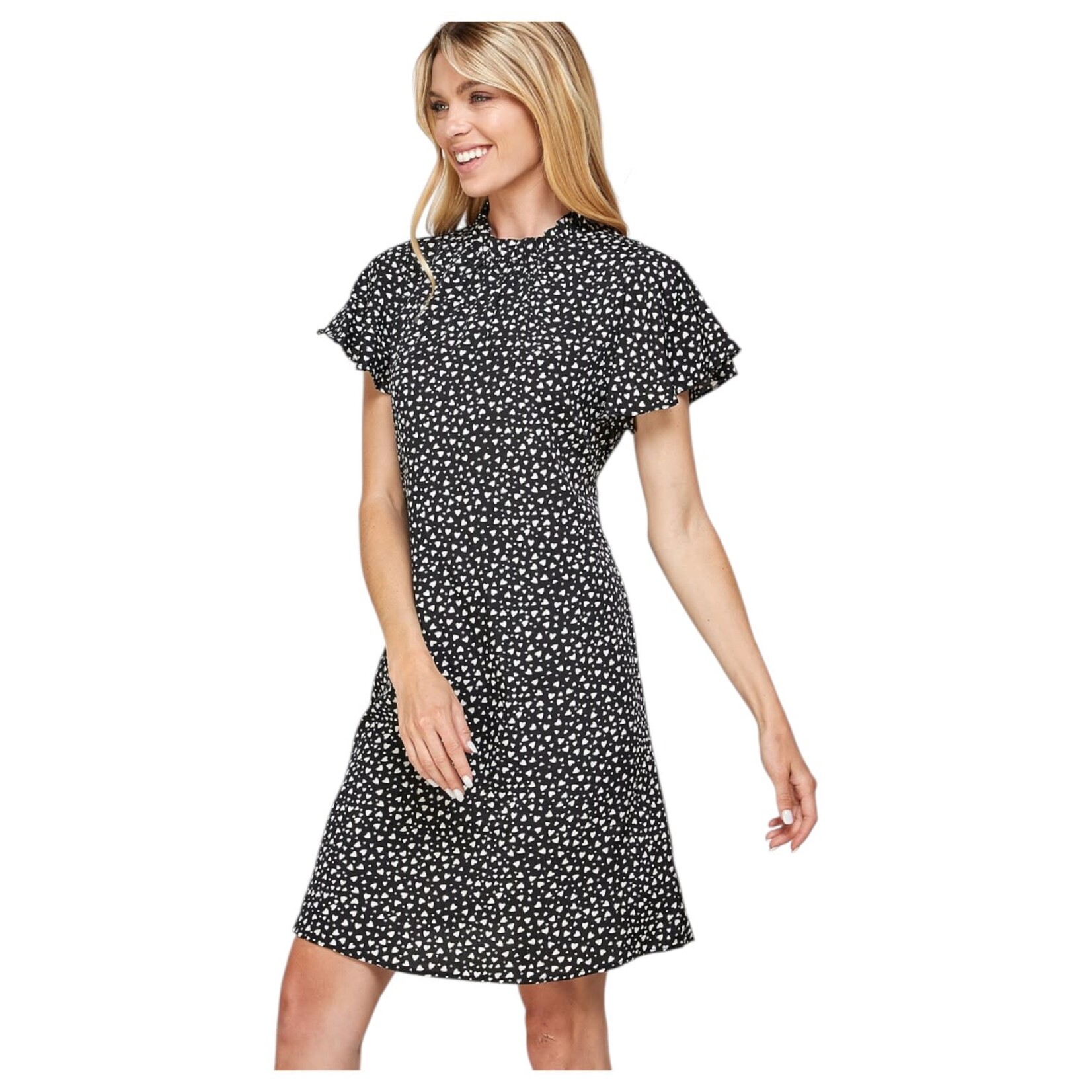 SOLUTION SOLUTION CAP RUFFLE SLEEVE MINI DRESS S-24082