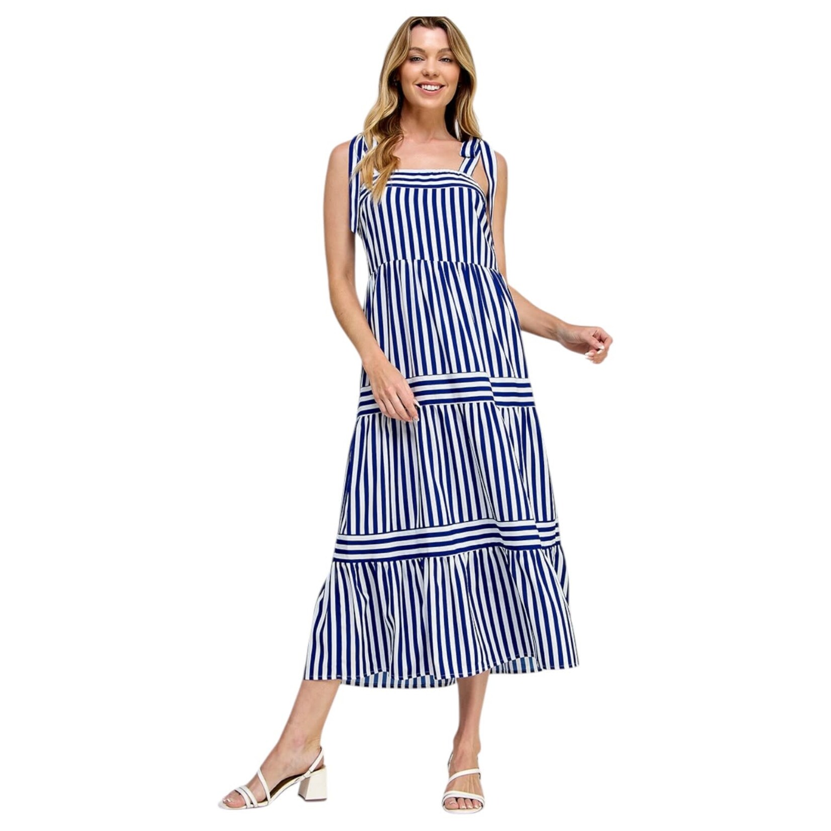 SOLUTION SOLUTION TIE STRAP STRIPE MAXI DRESS S-26463