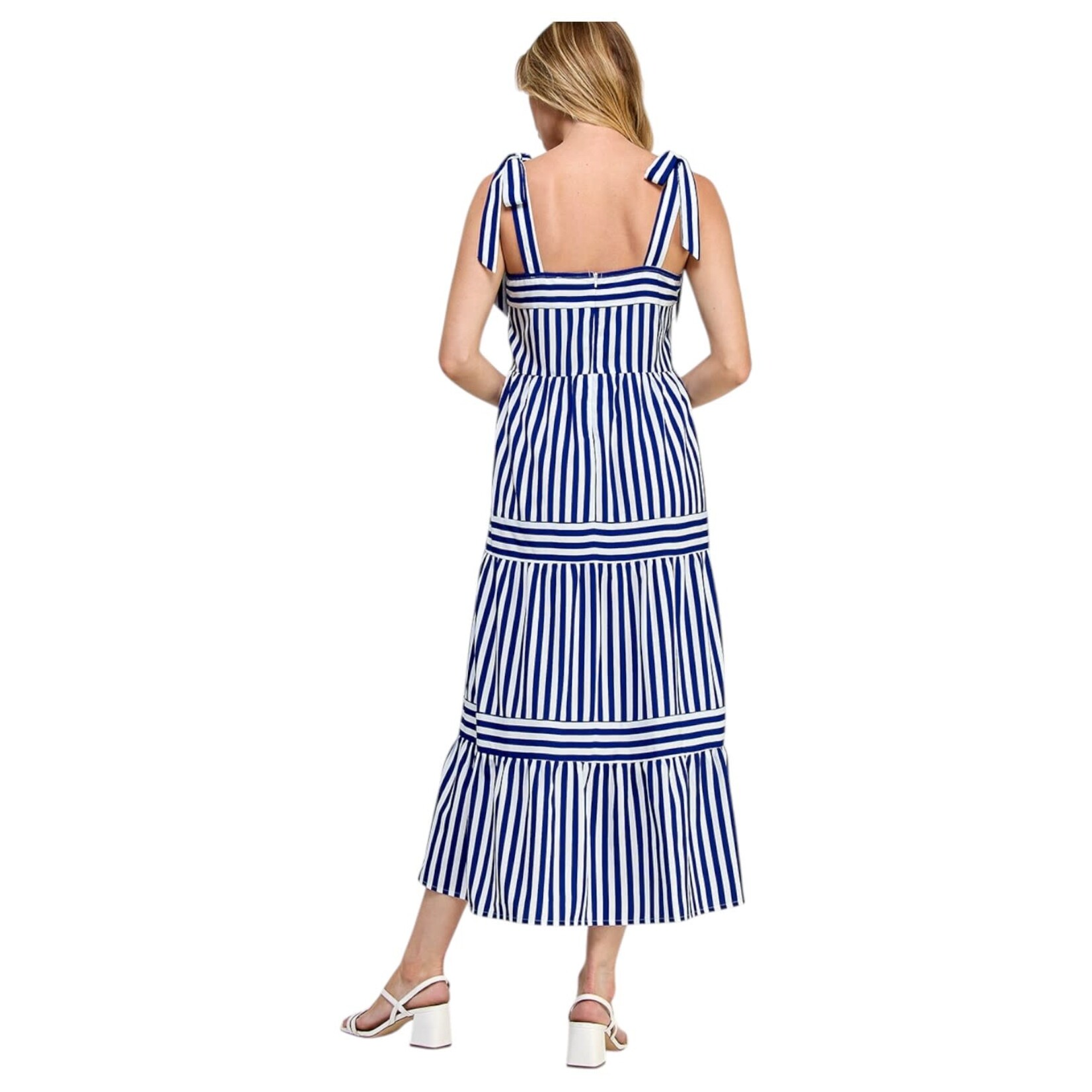SOLUTION SOLUTION TIE STRAP STRIPE MAXI DRESS S-26463
